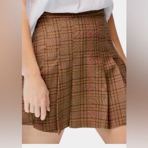 Chic Brown Plaid Mini Skirt